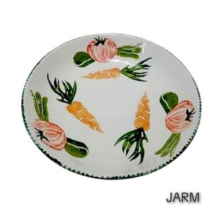 JARM Hand-Decorated Ceramic Vegetable Serving Plate. Made in Italy